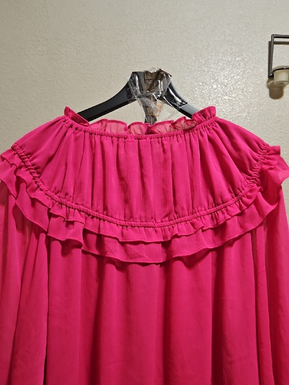 Cato Hot Pink Ruffle Blouse - Picture 5 of 7